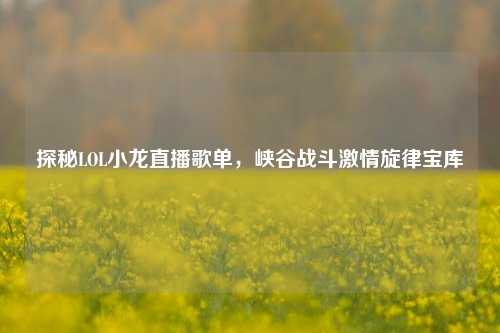 探秘LOL小龙直播歌单，峡谷战斗激情旋律宝库