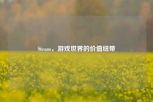 Steam，游戏世界的价值纽带
