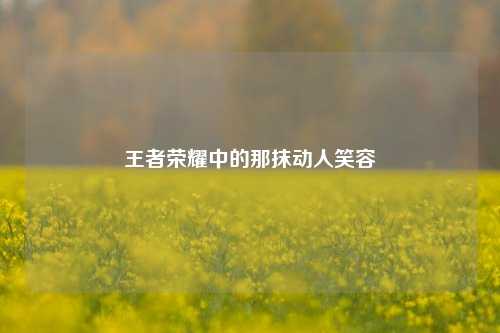 王者荣耀中的那抹动人笑容