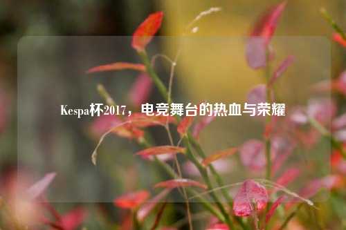 Kespa杯2017,电竞舞台的热血与荣耀