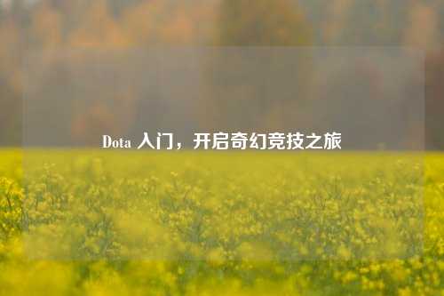 Dota 入门，开启奇幻竞技之旅