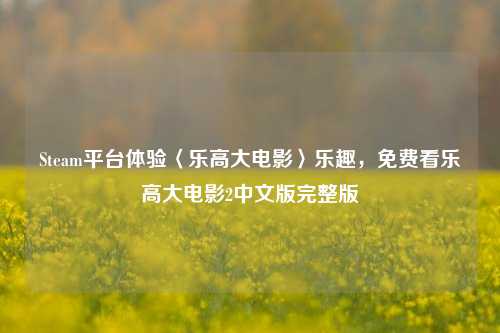 Steam平台体验〈乐高大电影〉乐趣,免费看乐高大电影2中文版完整版