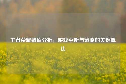 王者荣耀数值分析,游戏平衡与策略的关键算法