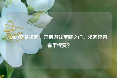 CSGO交易求购,开启游戏宝藏之门,求购是否有手续费?