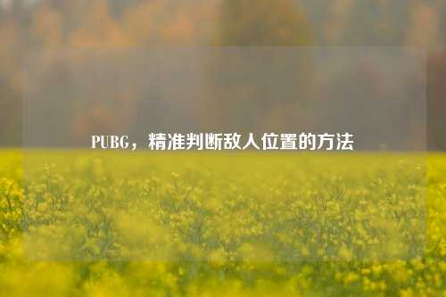 PUBG,精准判断敌人位置的方法