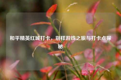 和平精英红城打卡,别样游戏之旅与打卡点探秘