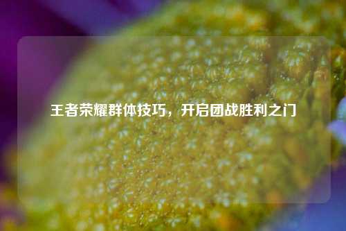 王者荣耀群体技巧,开启团战胜利之门