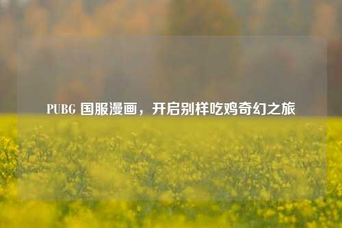 PUBG 国服漫画,开启别样吃鸡奇幻之旅