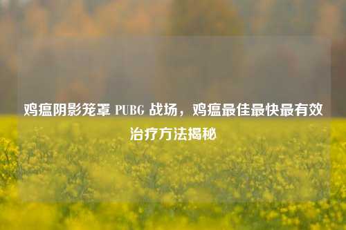 鸡瘟阴影笼罩 PUBG 战场,鸡瘟最佳最快最有效治疗方法揭秘