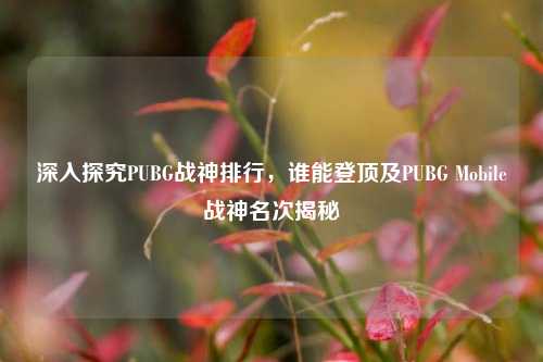 深入探究PUBG战神排行,谁能登顶及PUBG Mobile战神名次揭秘