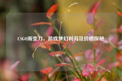 CSGO渐变刀,游戏梦幻利刃及价格探秘