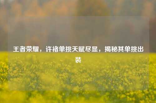 王者荣耀,许褚单挑天赋尽显,揭秘其单挑出装