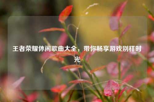 王者荣耀休闲歌曲大全,带你畅享游戏别样时光