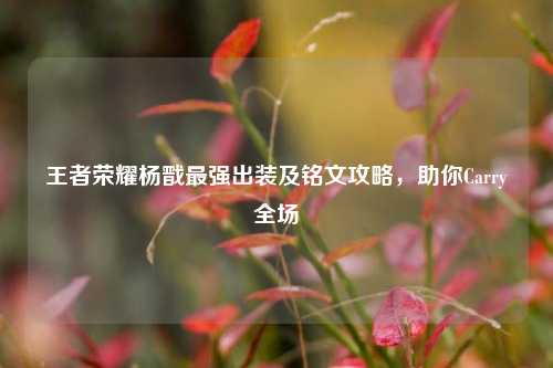 王者荣耀杨戬最强出装及铭文攻略,助你Carry全场