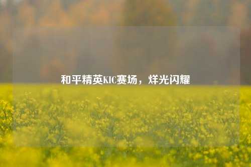 和平精英KIC赛场,烊光闪耀