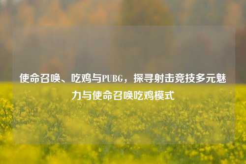使命召唤、吃鸡与PUBG,探寻射击竞技多元魅力与使命召唤吃鸡模式