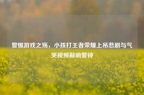 警惕游戏之殇，小孩打王者荣耀上吊悲剧与气哭视频敲响警钟