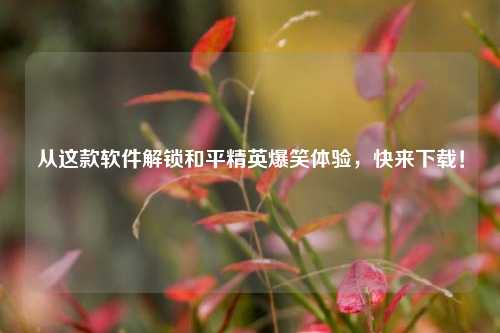 从这款软件解锁和平精英爆笑体验,快来下载!