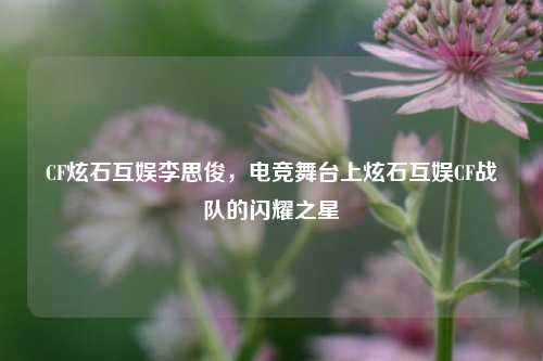 CF炫石互娱李思俊,电竞舞台上炫石互娱CF战队的闪耀之星