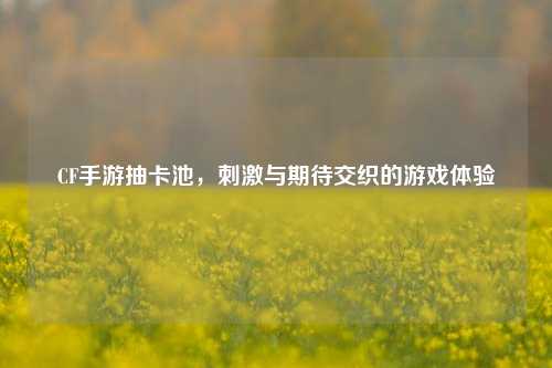 CF手游抽卡池,刺激与期待交织的游戏体验