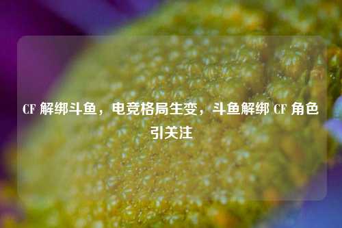 CF 解绑斗鱼,电竞格局生变,斗鱼解绑 CF 角色引关注
