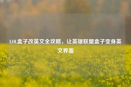 LOL盒子改英文全攻略,让英雄联盟盒子变身英文界面