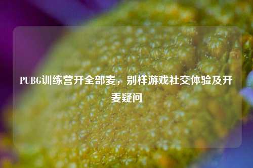 PUBG训练营开全部麦,别样游戏社交体验及开麦疑问
