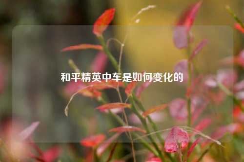 和平精英中车是如何变化的